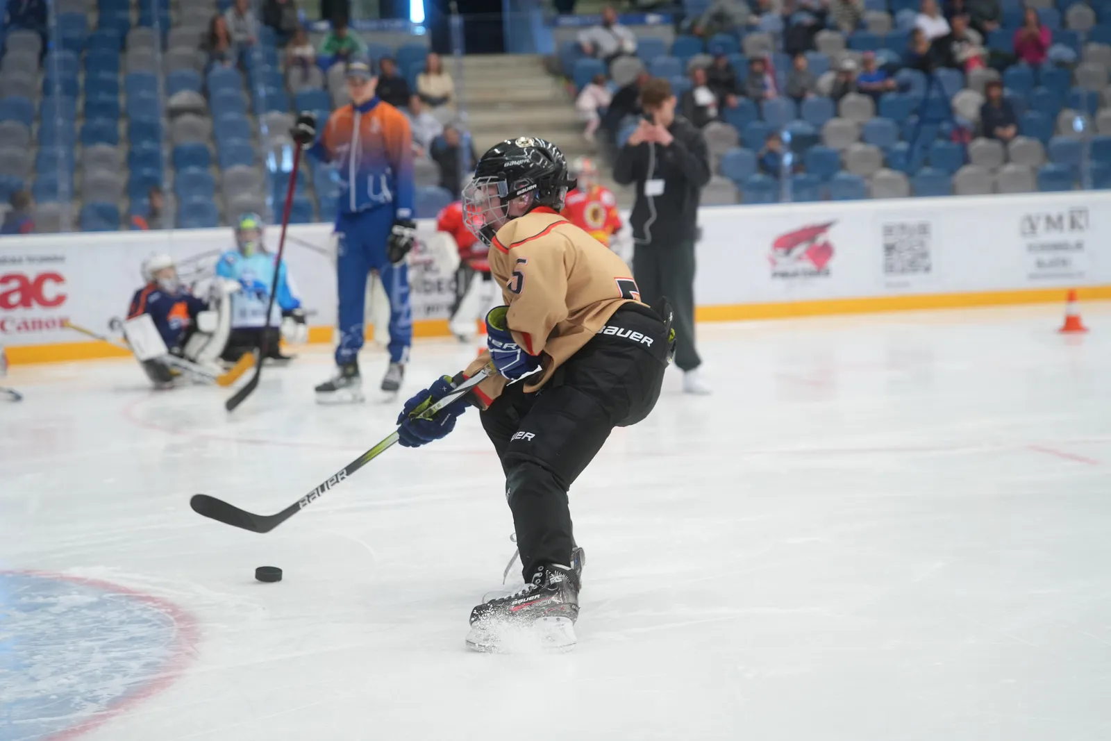 A shot in front of the net