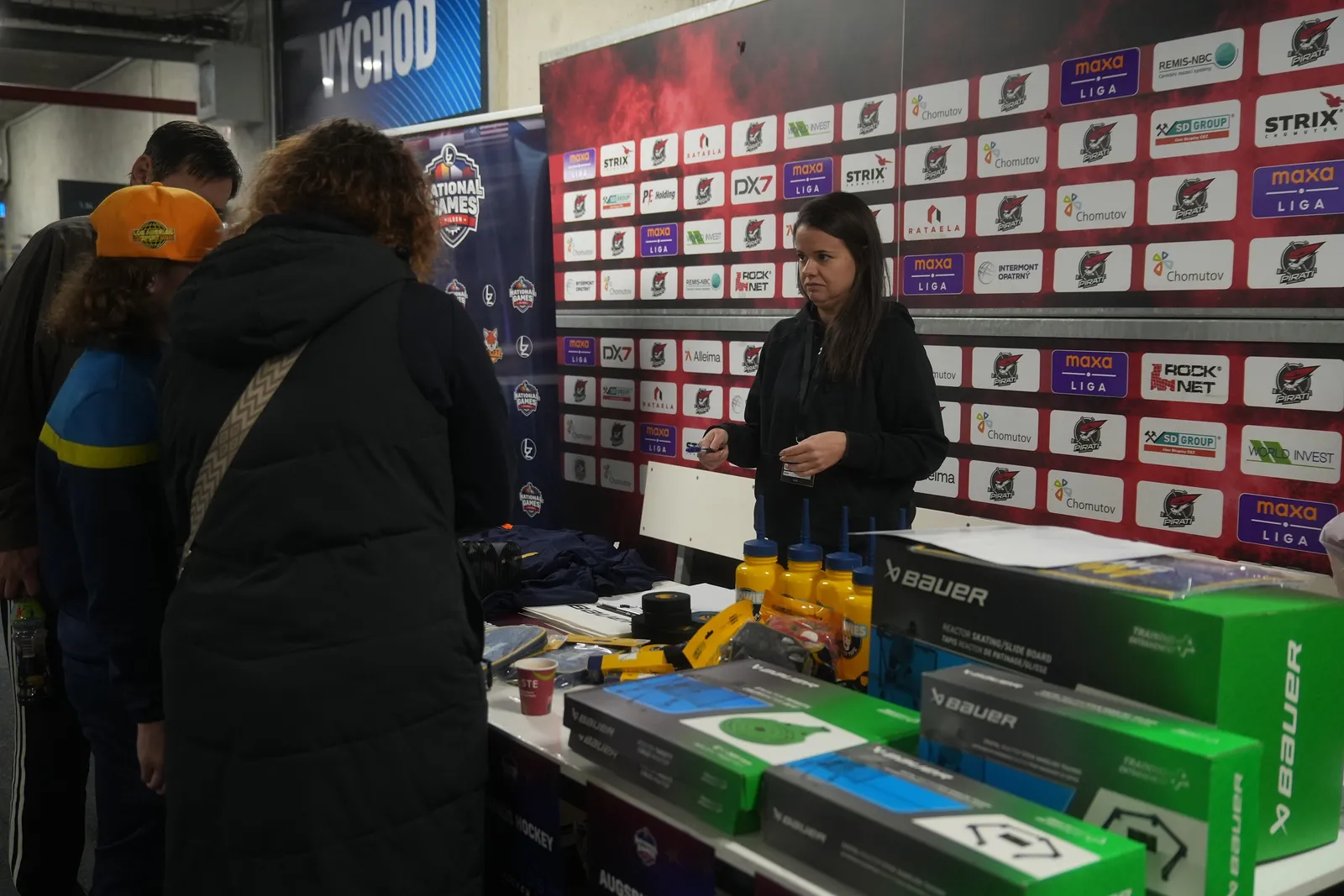 Equipment and souvenir stand in the arena